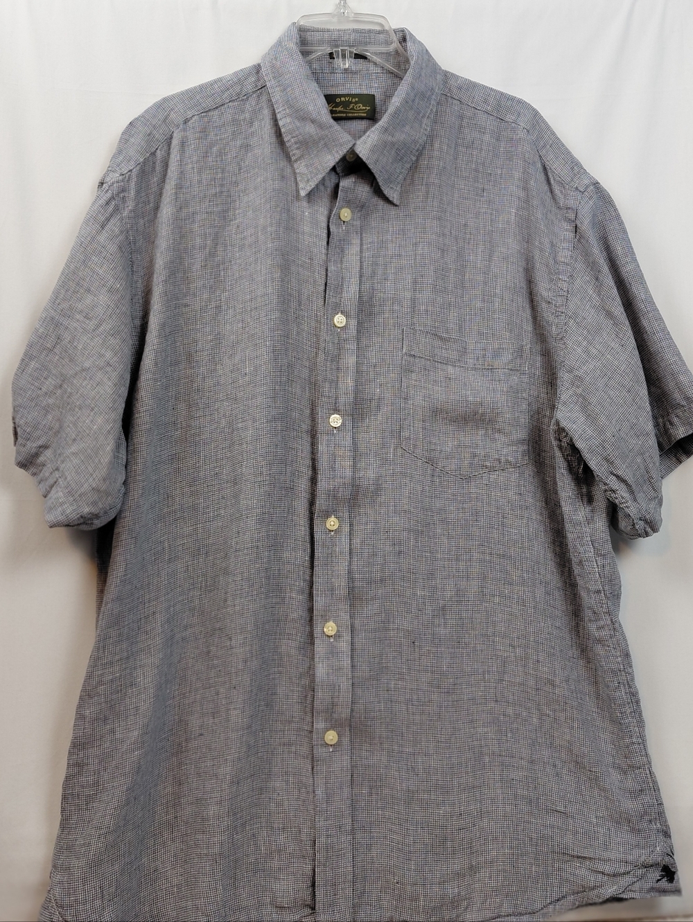 Orvis Singnature 100% Linen Short Sleeve Button Down Shirt Men's Size XXL